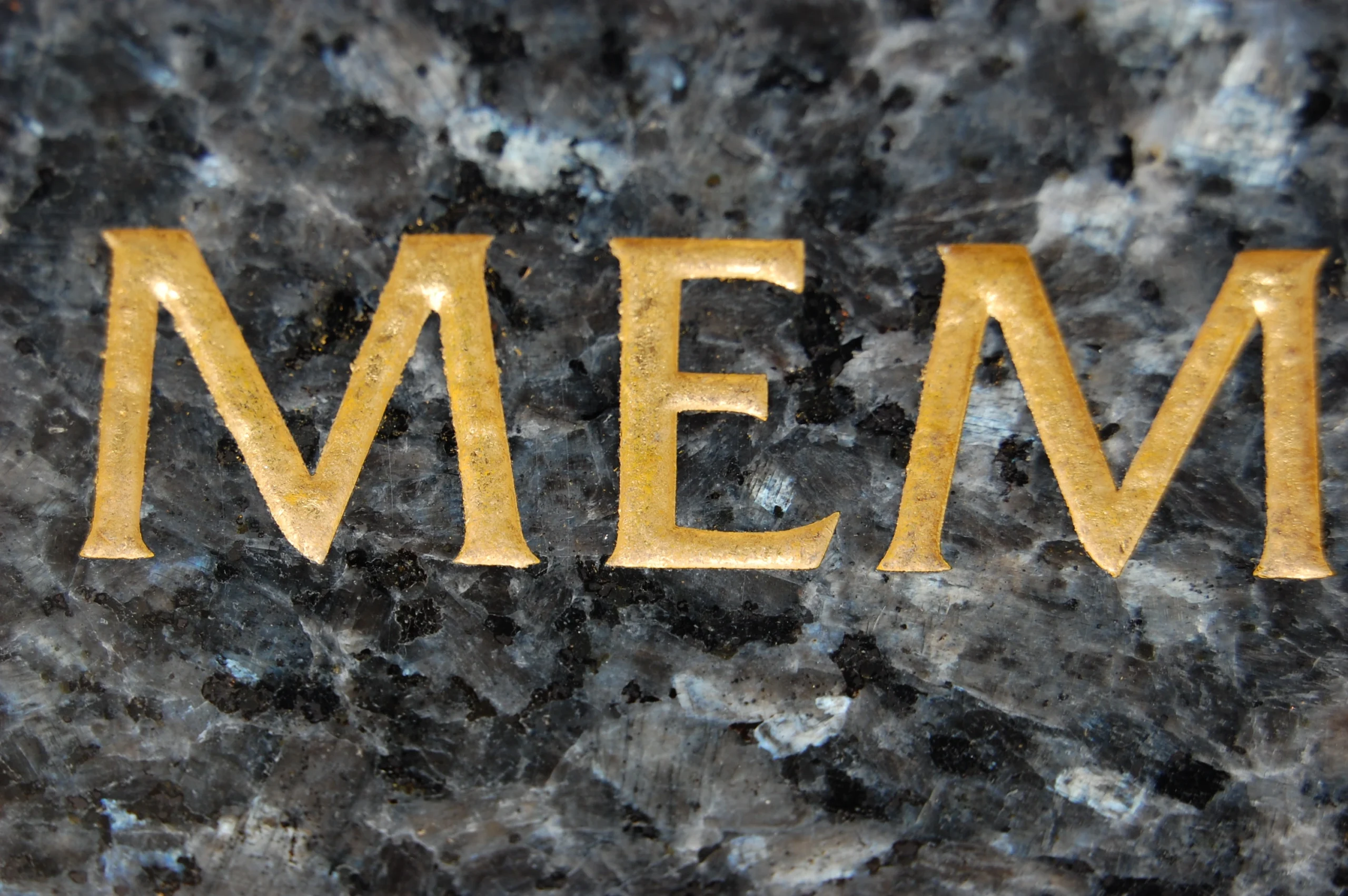 Lettering gold on blue pearl
