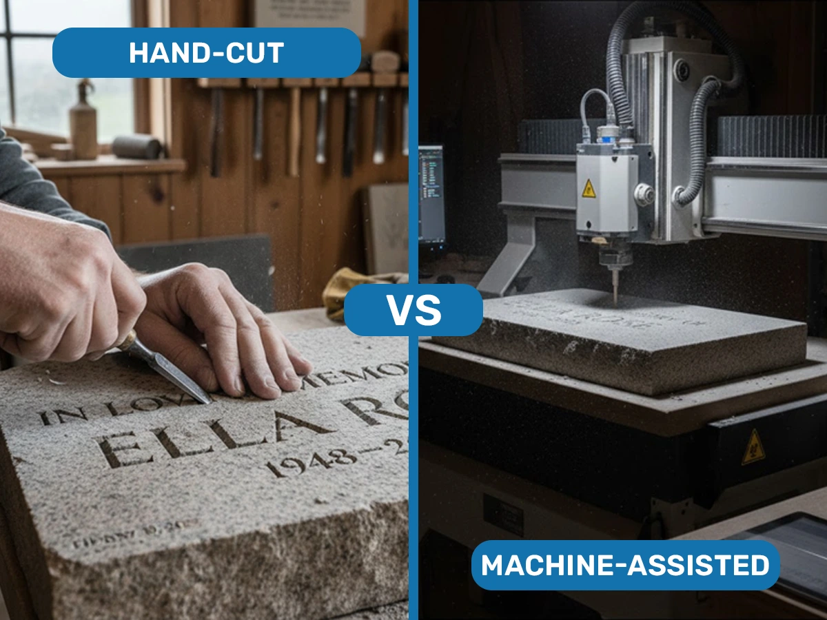 Engraving Options- Hand-Cut or Machine-Assisted Memorial Inscriptions Engraving Options- Hand-Cut or Machine-Assisted Memorial Inscriptions